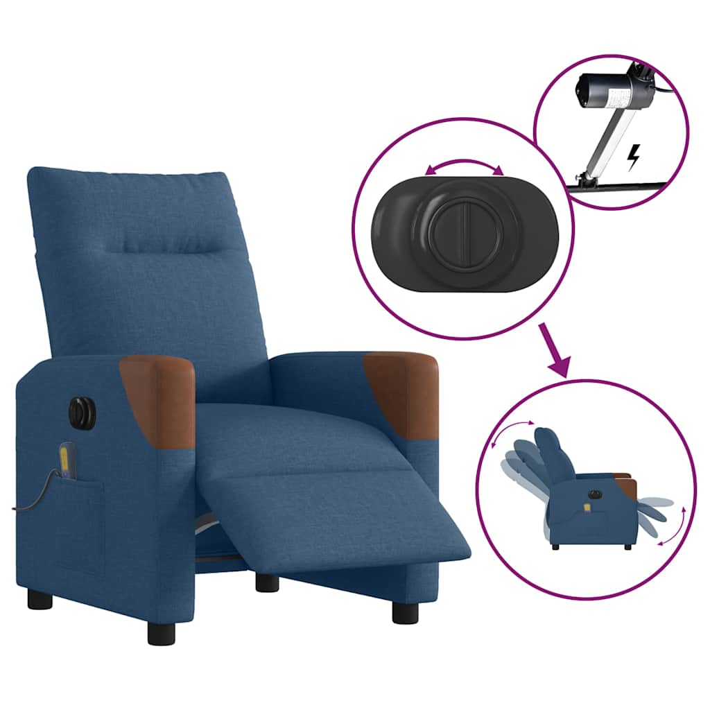 Massagestoel Stof Blauw