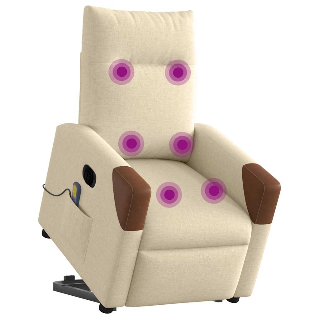 Sta-Op-Massagestoel Stof Kleurig Crème