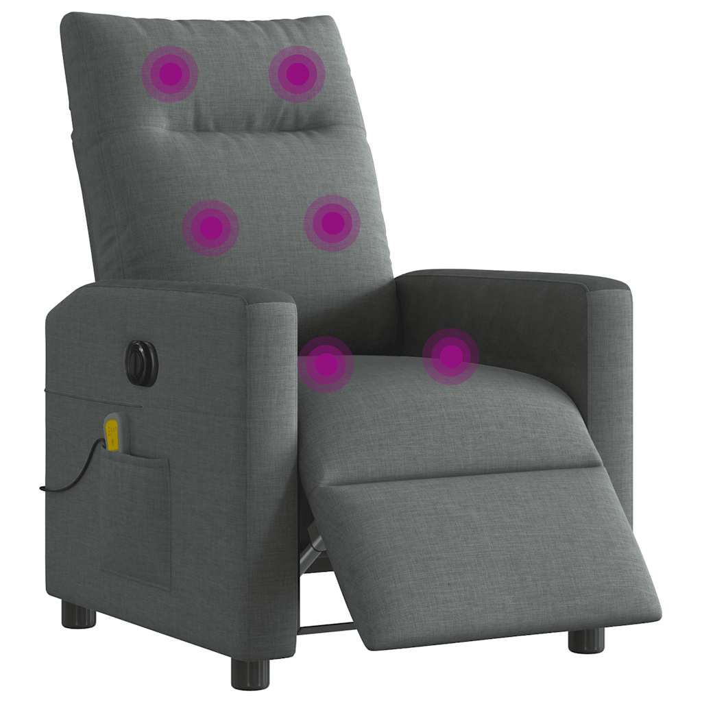 Massagestoel Stof Donkergrijs