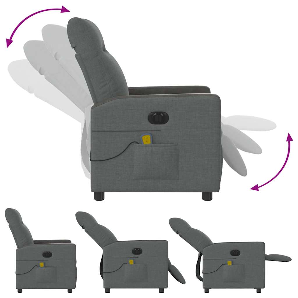 Massagestoel Stof Donkergrijs