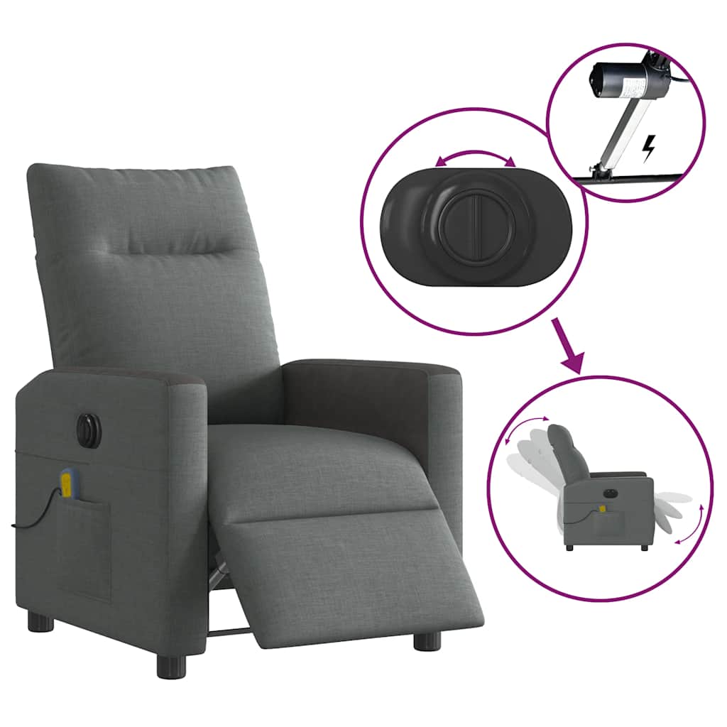 Massagestoel Stof Donkergrijs