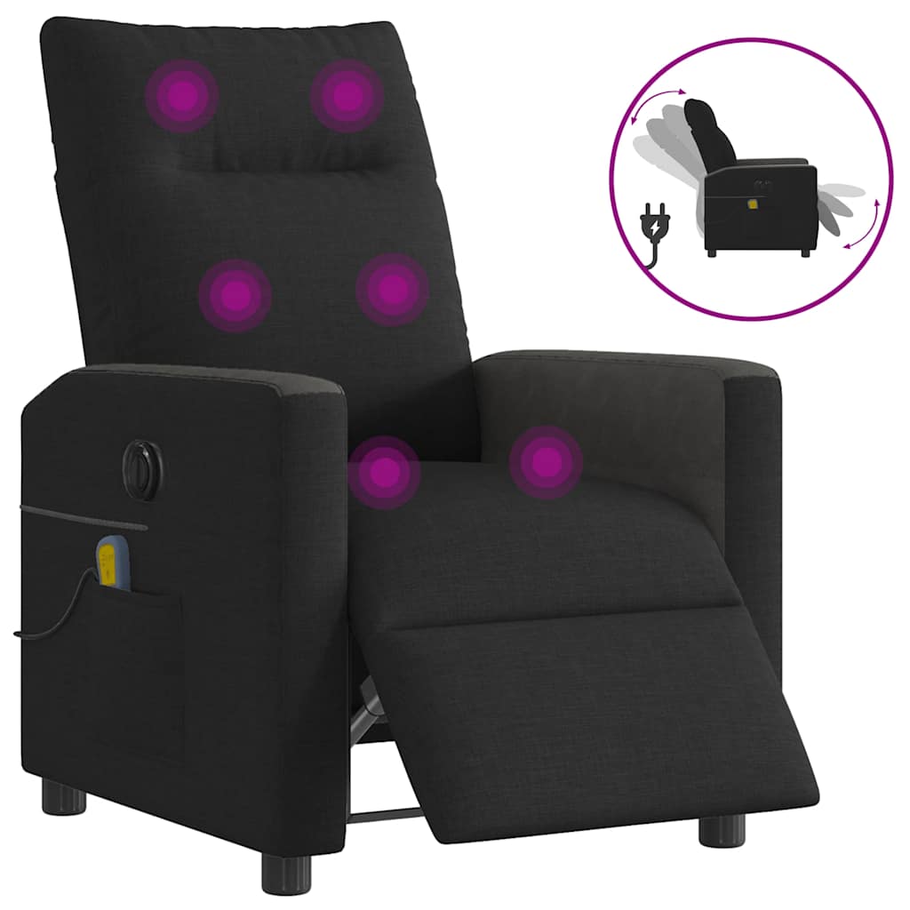 Massagestoel Stof Zwart