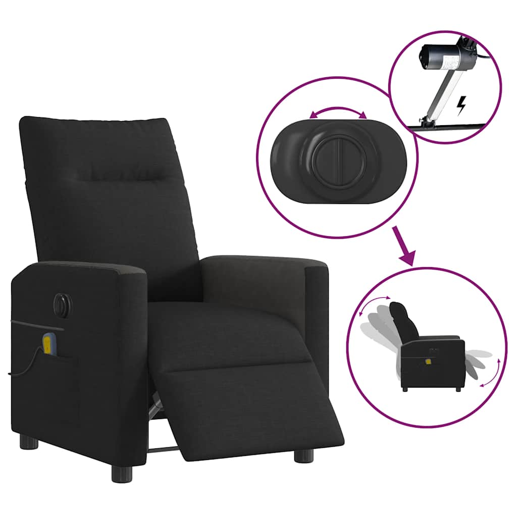 Massagestoel Stof Zwart