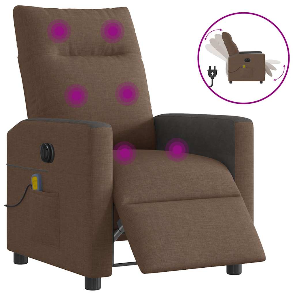 Massagestoel Stof Bruin