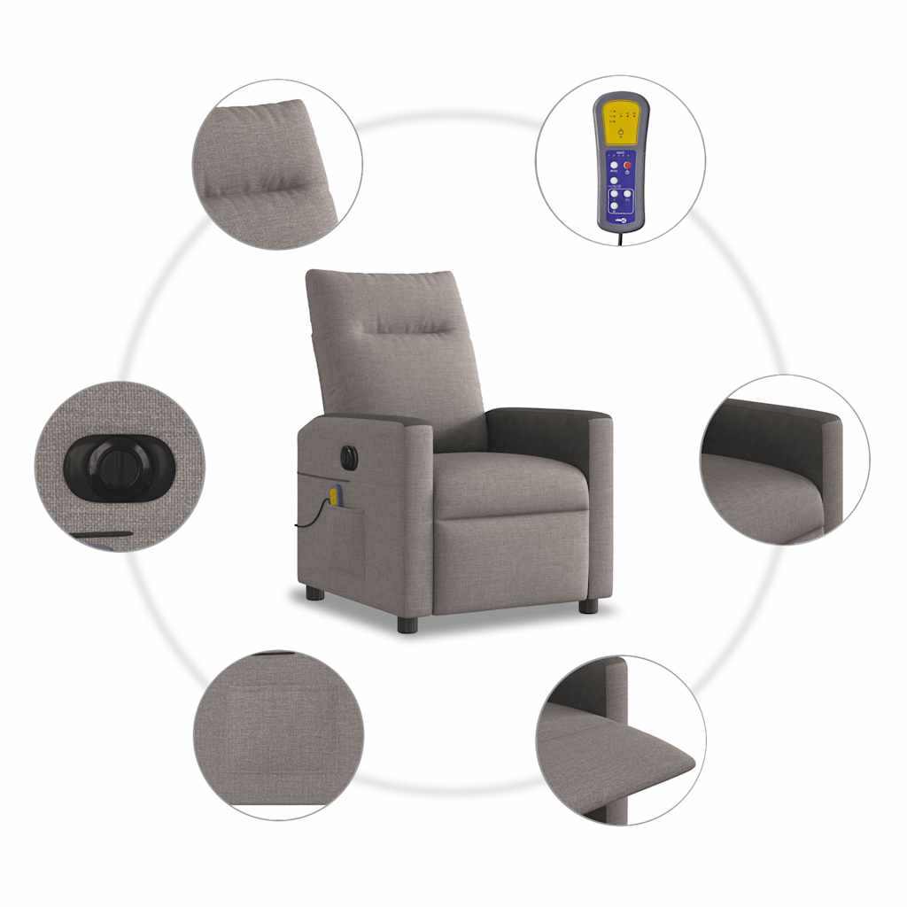 Massagestoel Stof Taupe