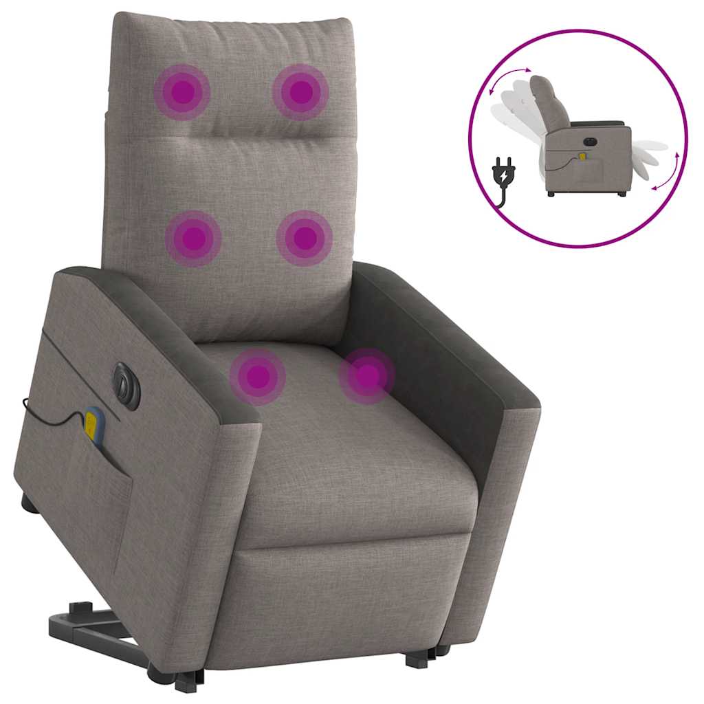 Sta-Op-Massagestoel Stof Taupe