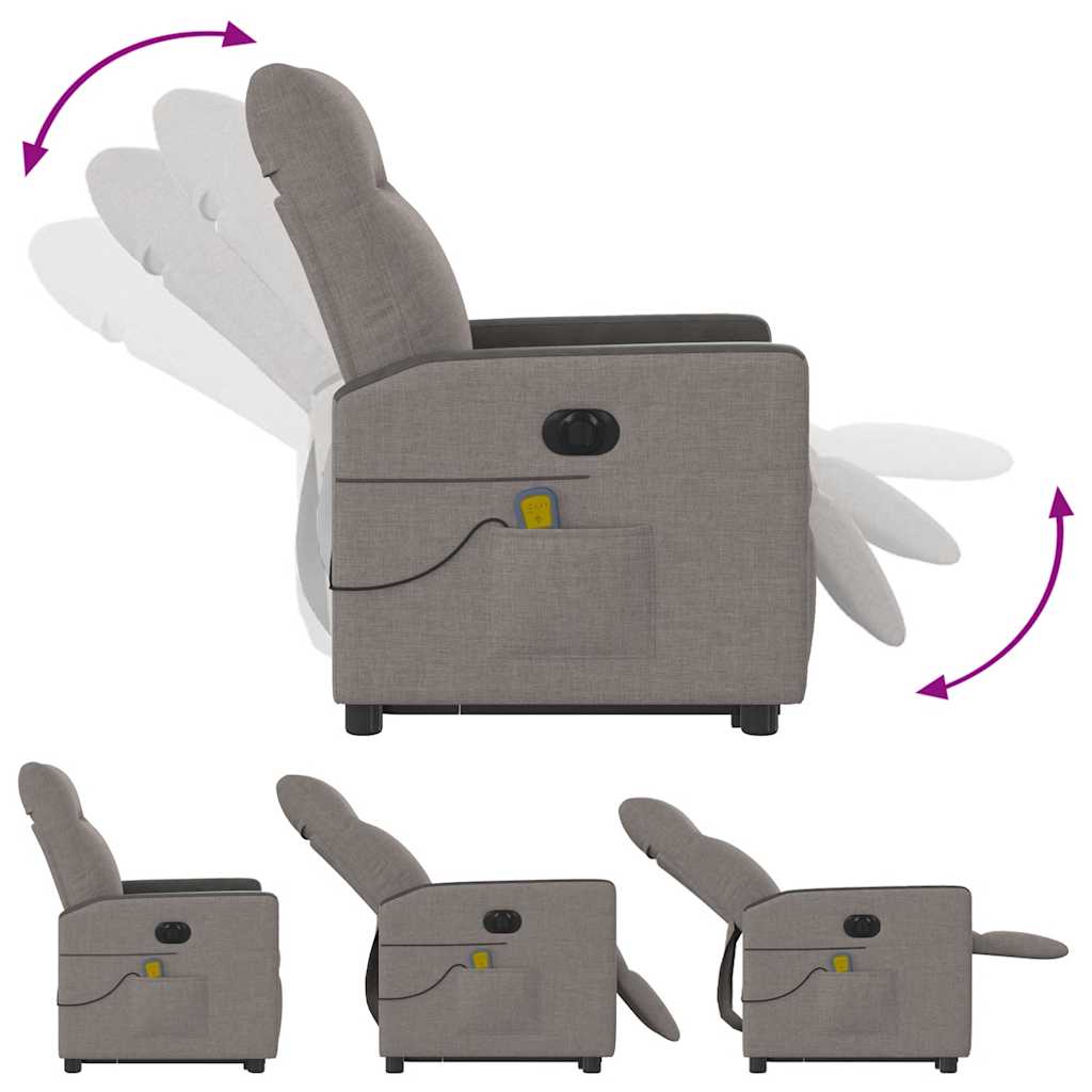 Sta-Op-Massagestoel Stof Taupe