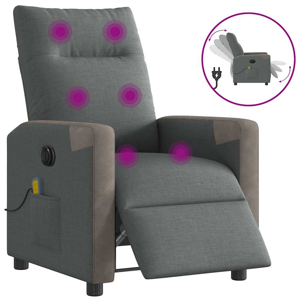 Massagestoel Stof Donkergrijs