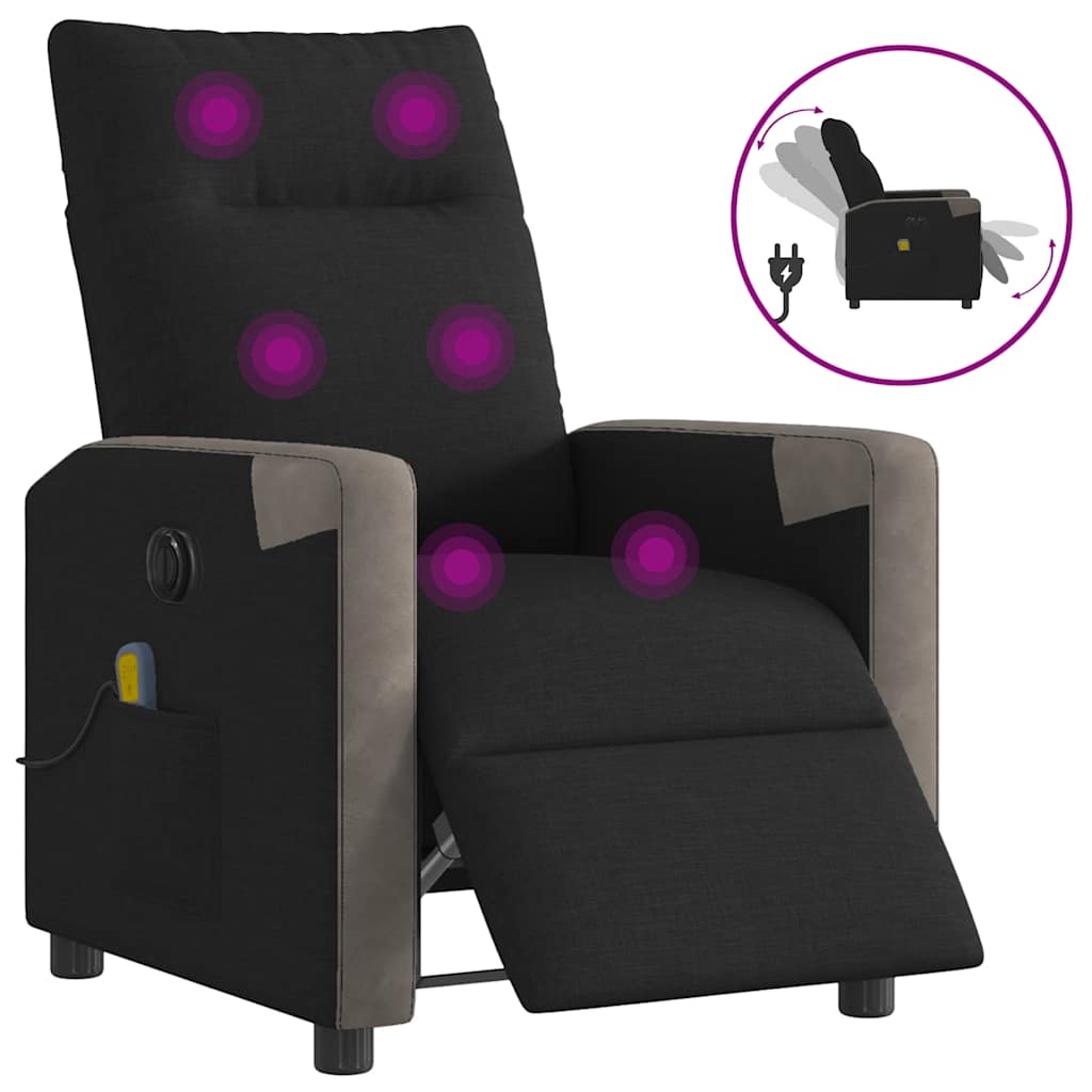 Massagestoel Stof Zwart