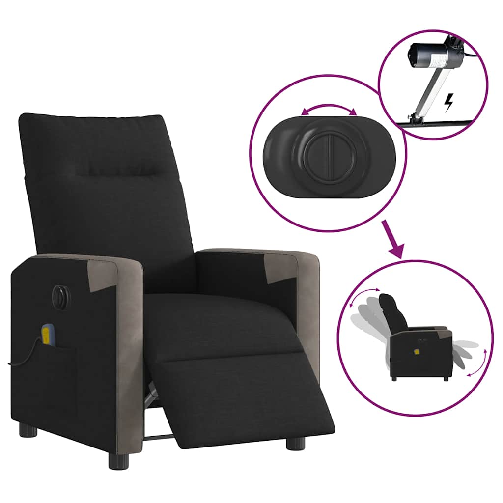 Massagestoel Stof Zwart