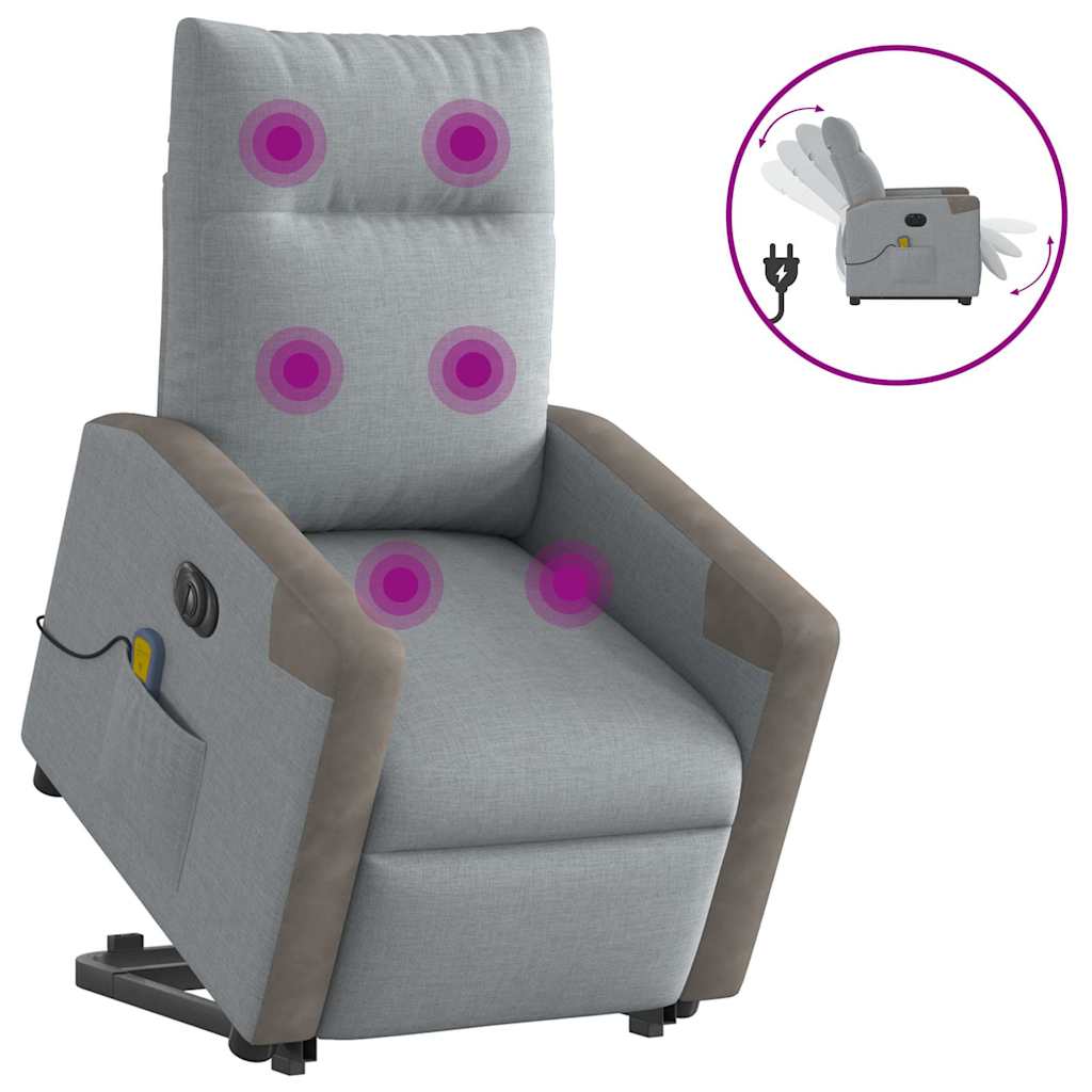 Sta-Op-Massagestoel Stof Lichtgrijs