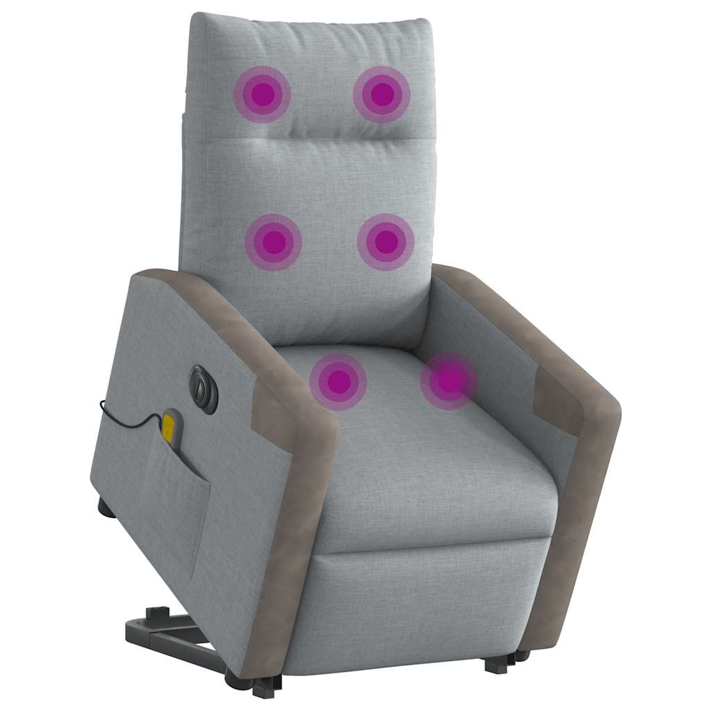 Sta-Op-Massagestoel Stof Lichtgrijs