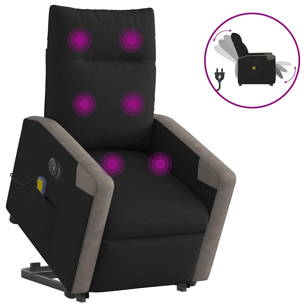 Sta-Op-Massagestoel Stof Zwart