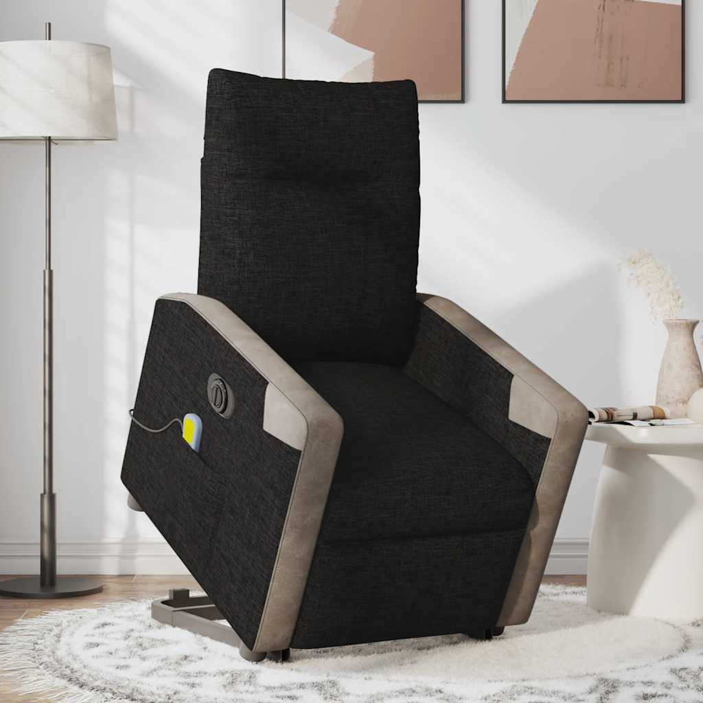 Sta-Op-Massagestoel Stof Zwart