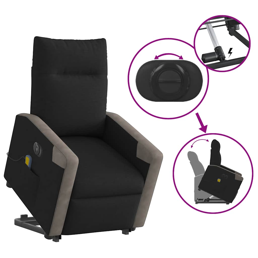 Sta-Op-Massagestoel Stof Zwart