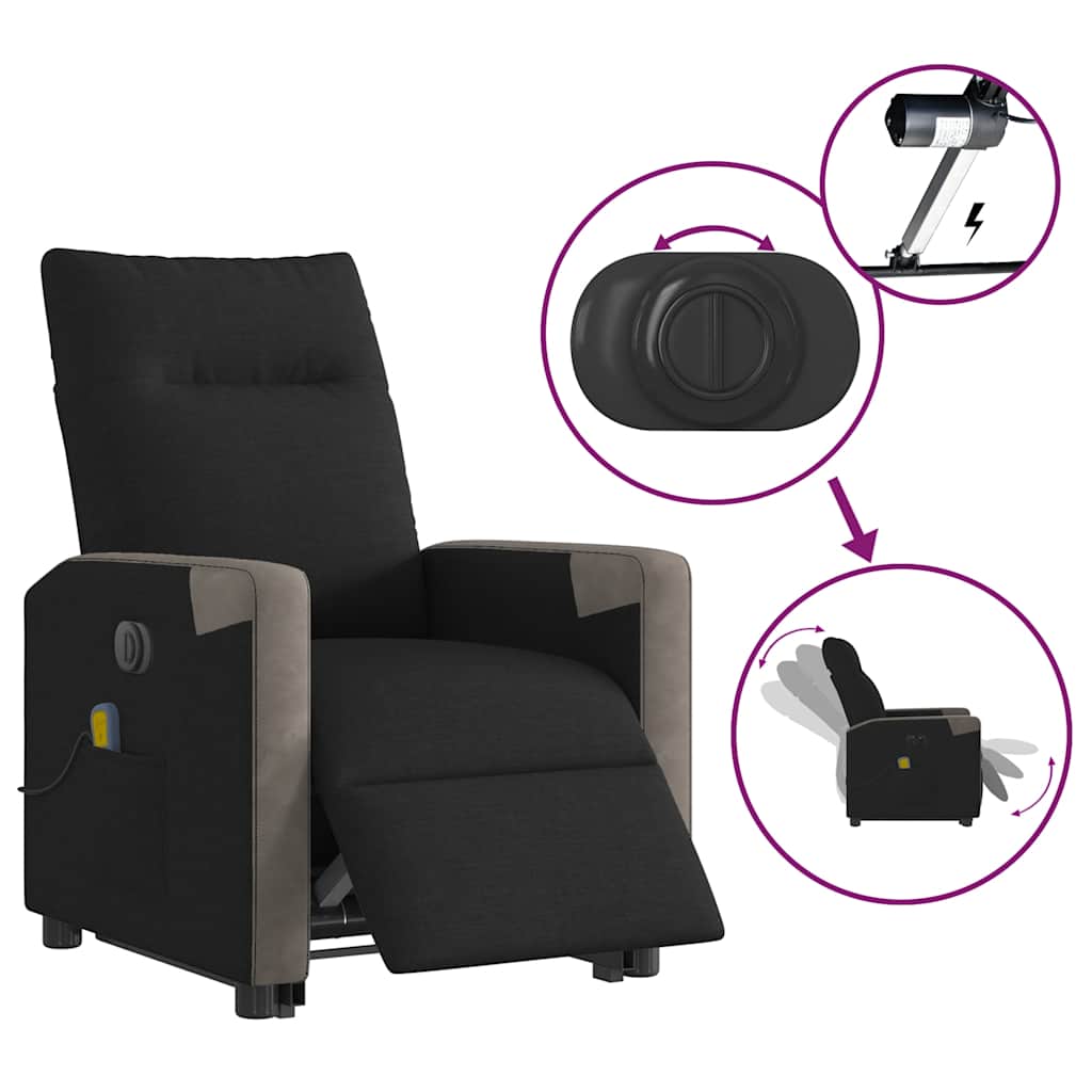 Sta-Op-Massagestoel Stof Zwart