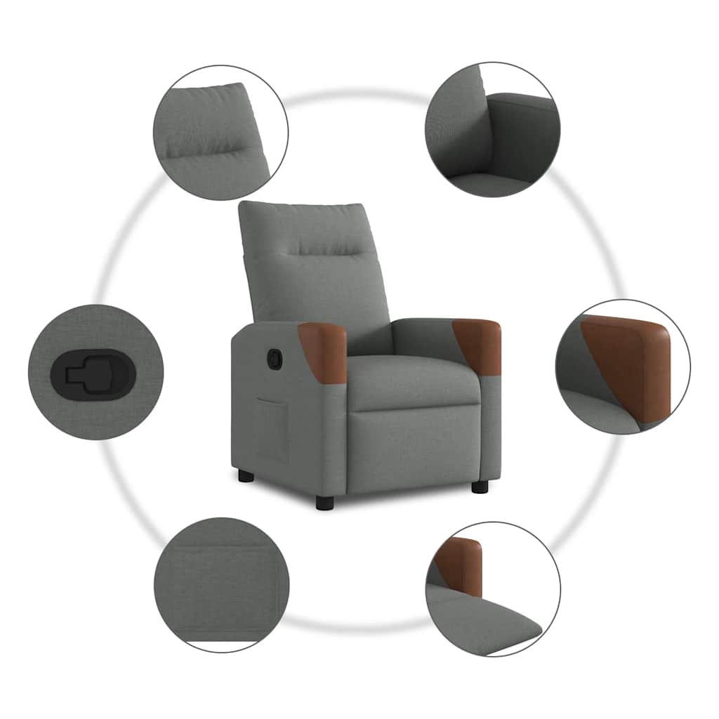 Fauteuil Verstelbaar Stof Donkergrijs