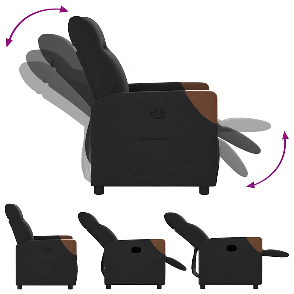 Fauteuil Verstelbaar Stof Zwart