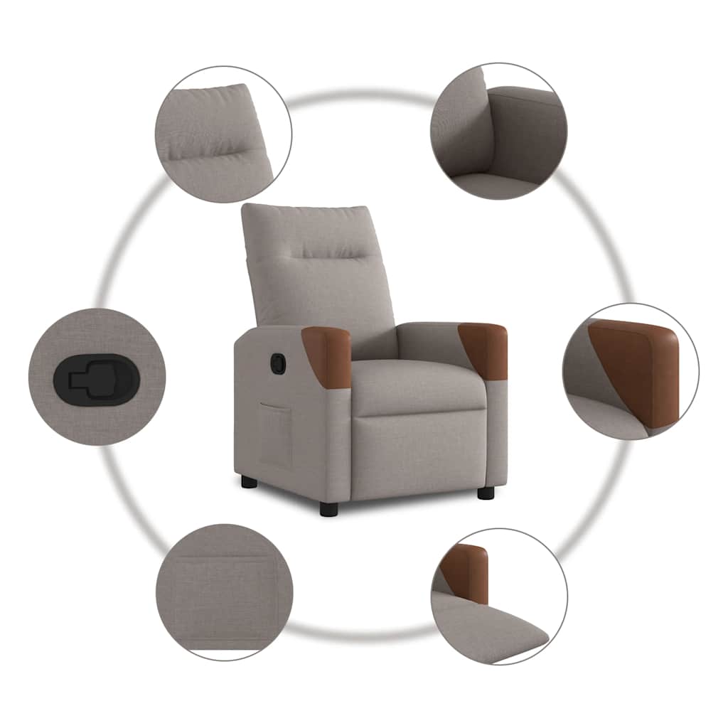 Fauteuil Verstelbaar Stof Taupe