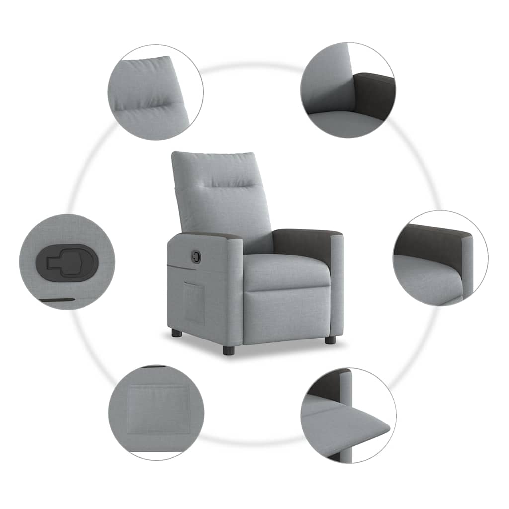 Fauteuil Verstelbaar Stof Lichtgrijs