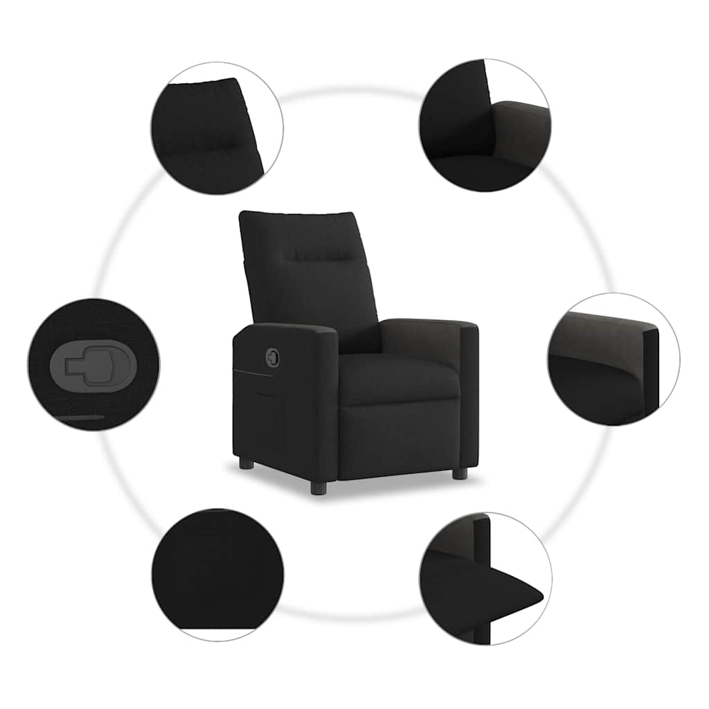 Fauteuil Verstelbaar Stof Zwart