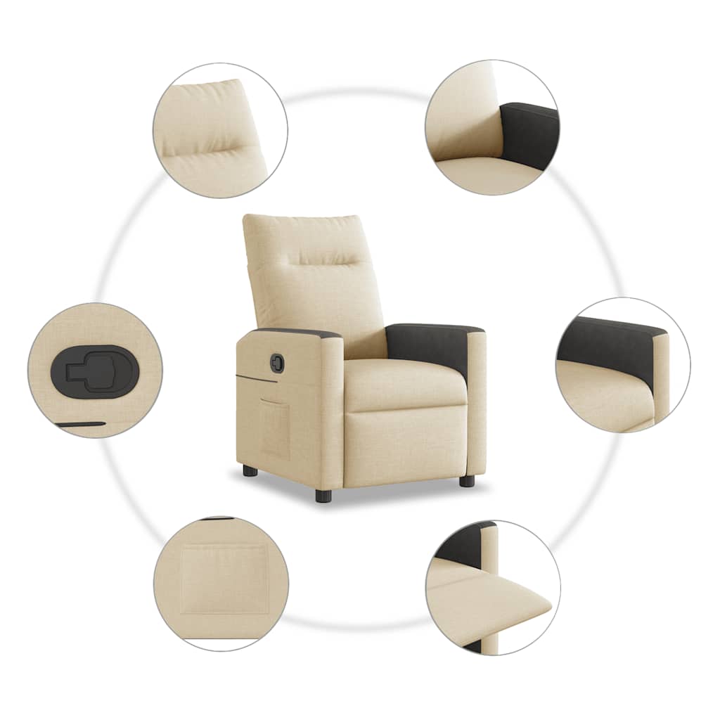 Fauteuil Verstelbaar Stof Kleurig Crème