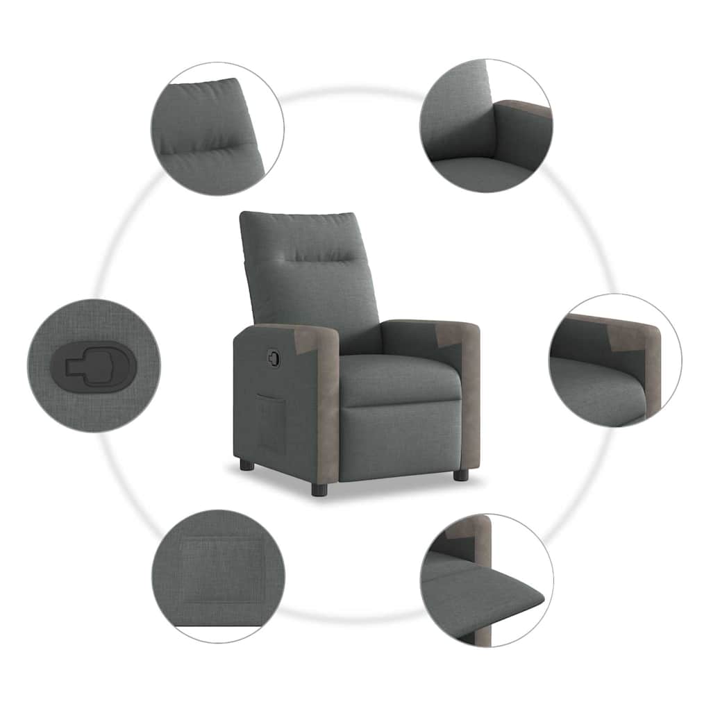 Fauteuil Verstelbaar Stof Donkergrijs