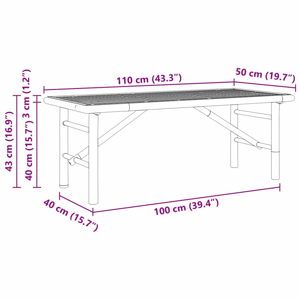 Salontafel Bruin Bamboe