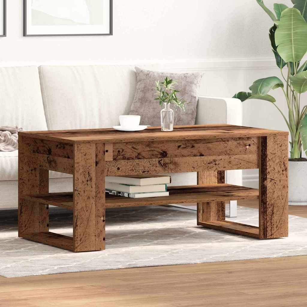 Salontafel 102X55X45 Cm Bewerkt Hout Eikenkleurig