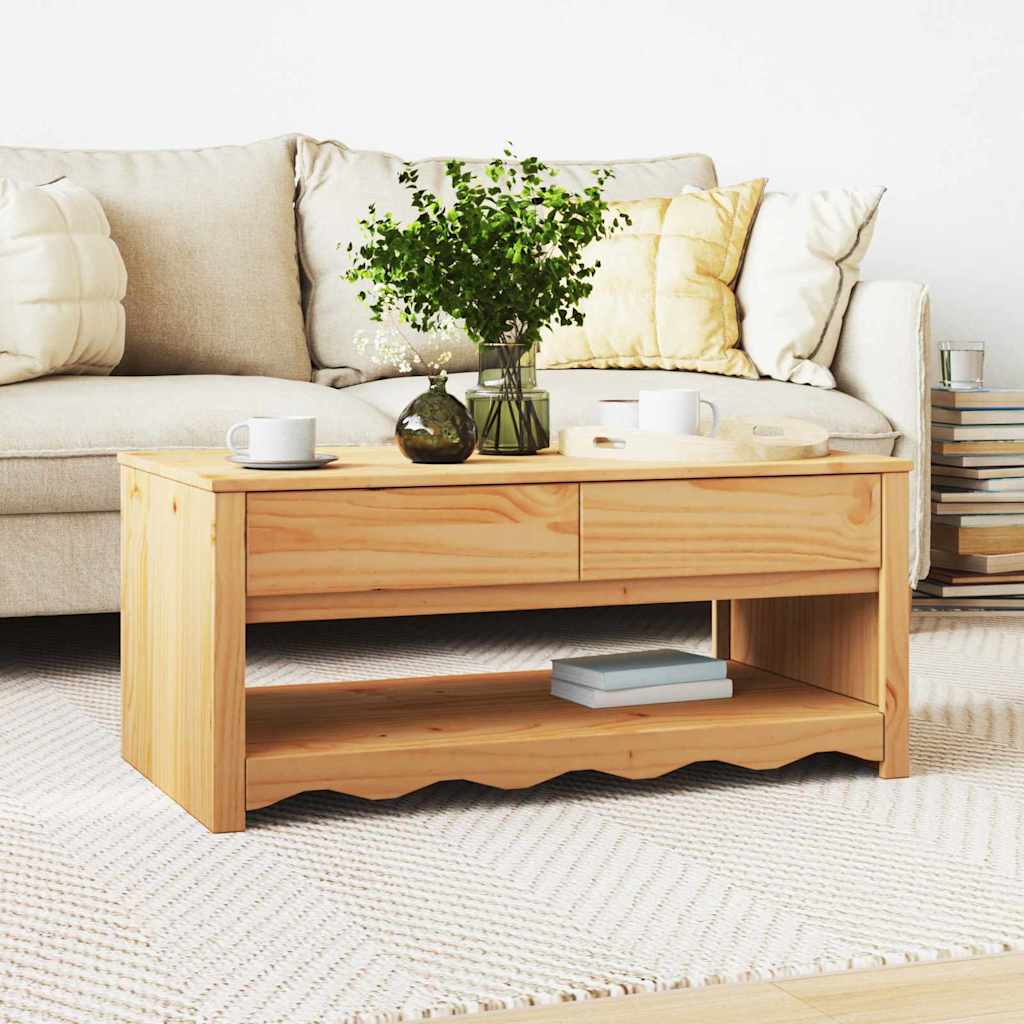 Salontafel Drammen Eiken 99 X 55 X 45 Cm Massief Grenenhout