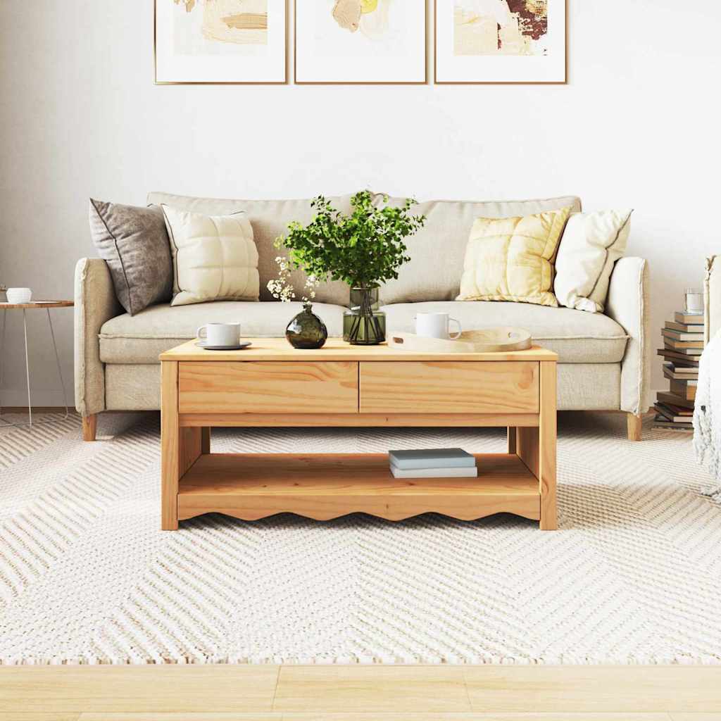 Salontafel Drammen Eiken 99 X 55 X 45 Cm Massief Grenenhout