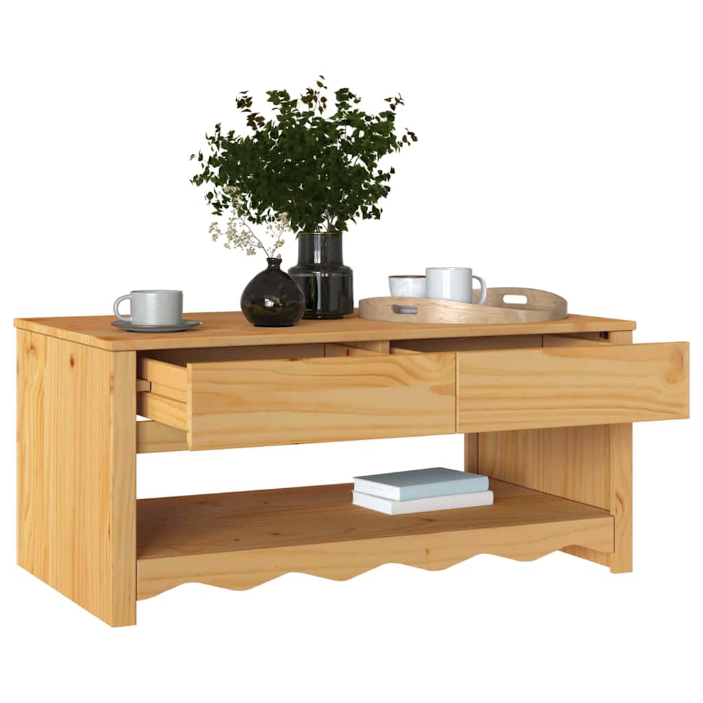 Salontafel Drammen Eiken 99 X 55 X 45 Cm Massief Grenenhout