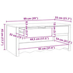 Salontafel Drammen Eiken 99 X 55 X 45 Cm Massief Grenenhout
