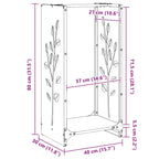 Brandhoutrek 40X30X80 Cm Koudgewalst Staal Wit
