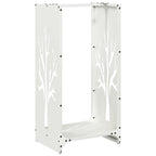 Brandhoutrek 40X30X80 Cm Koudgewalst Staal Wit