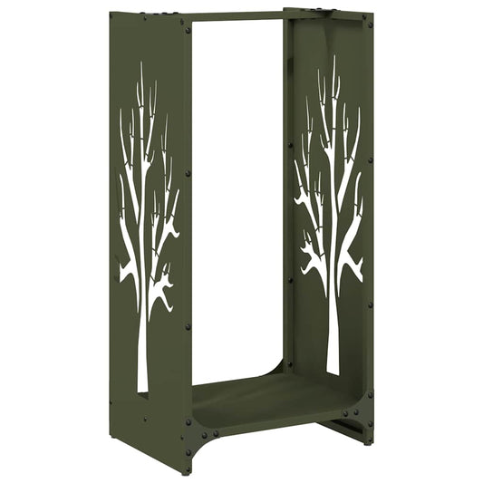 Brandhoutrek 40X30X80 Cm Koudgewalst Staal Olijfgroen
