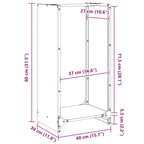 Brandhoutrek 40X30X80 Cm Koudgewalst Staal Antraciet