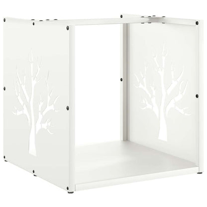 Brandhoutrek 40X40X40 Cm Koudgewalst Staal Wit
