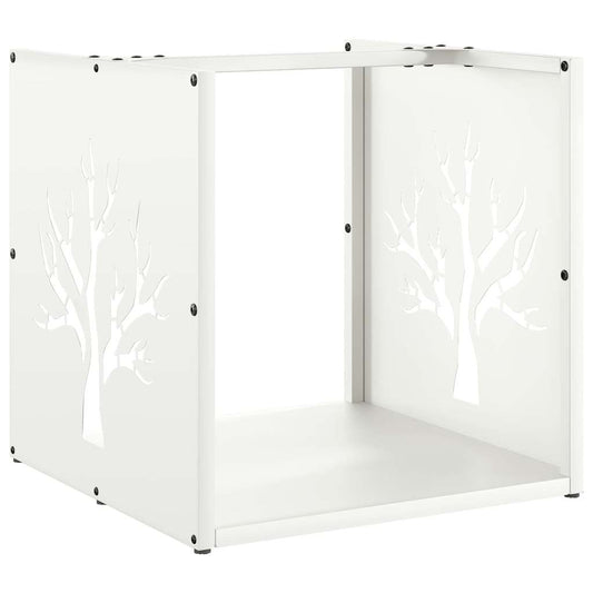 Brandhoutrek 40X40X40 Cm Koudgewalst Staal Wit