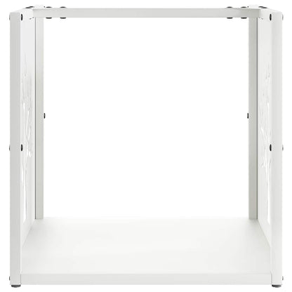 Brandhoutrek 40X40X40 Cm Koudgewalst Staal Wit