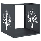 Brandhoutrek 40X40X40 Cm Koudgewalst Staal Antracietkleurig
