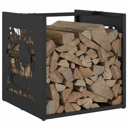 Brandhoutrek 40X40X40 Cm Koudgewalst Staal Zwart