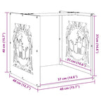 Brandhoutrek 40X40X40 Cm Koudgewalst Staal Wit