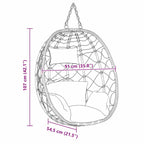 Hangende Ei-Stoel 91.5 X 60 X 110 Cm Poly Rattan