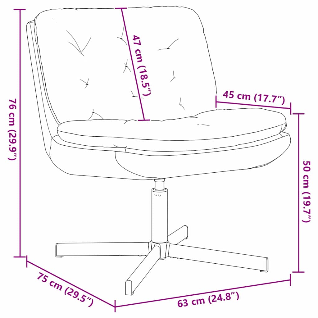 Draaibare Relaxstoel 63 X 75 X 76 Cm Fluweel