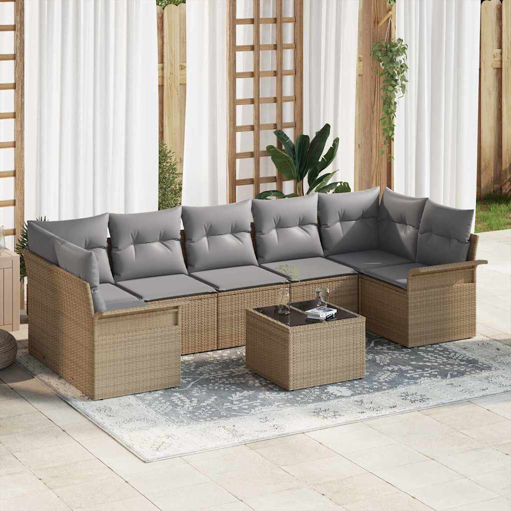 Tuin Sofa Set 8 Pcs Poly Riet