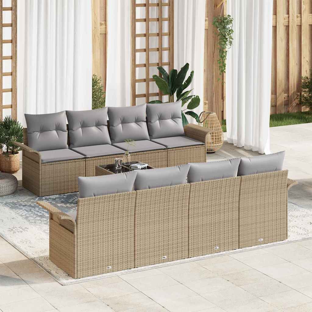 Tuin Sofa Set 9 Pcs Poly Riet