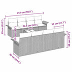 Tuin Sofa Set 9 Pcs Poly Riet