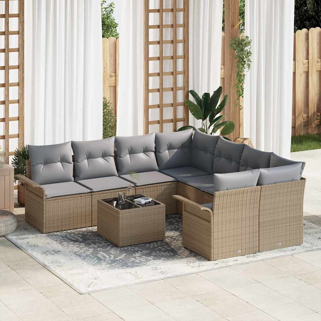 Tuin Sofa Set 9 Pcs Poly Riet