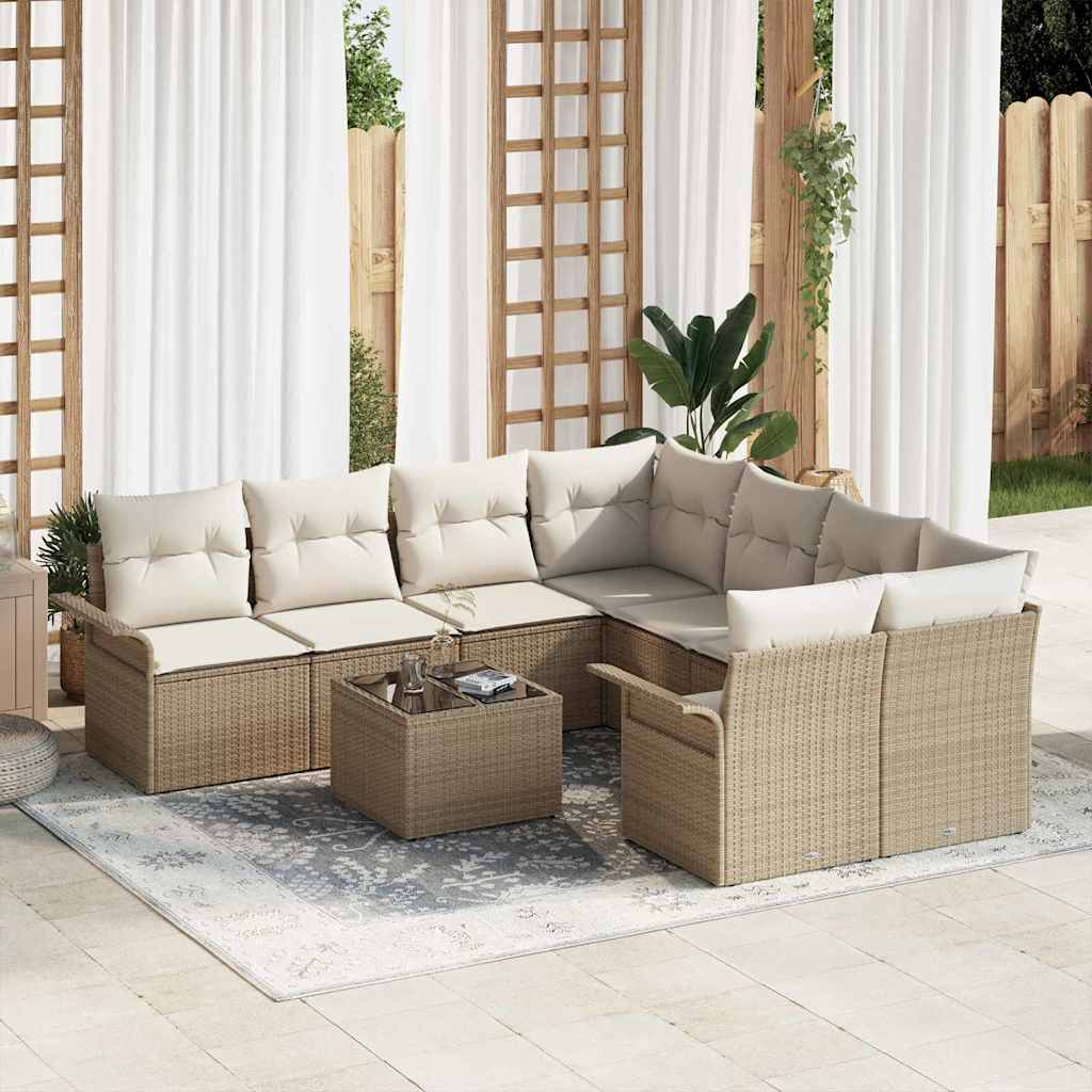 Tuin Sofa Set 9 Pcs Poly Riet